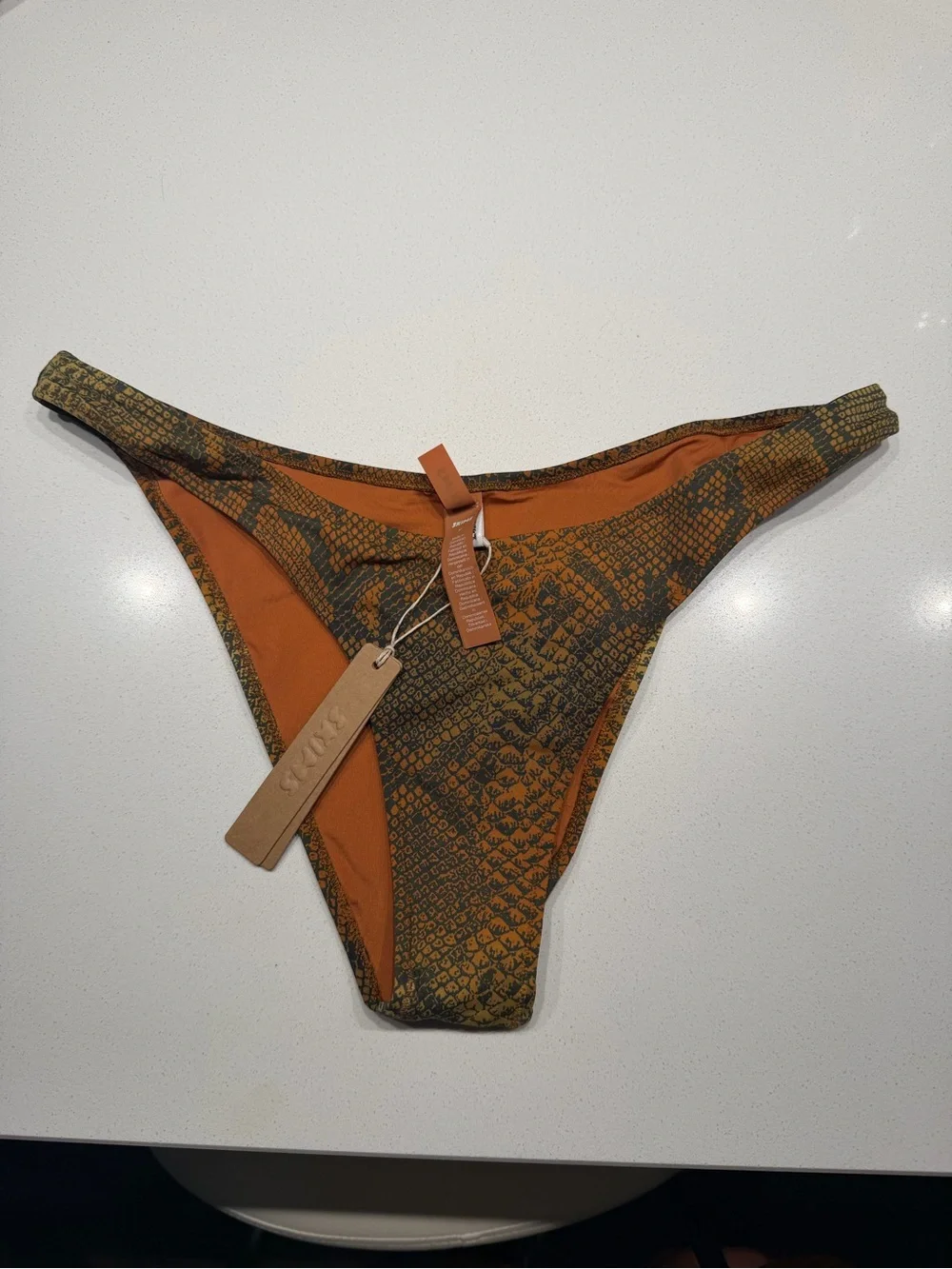 SKIMS - Tanga Bottom - Forest Ombre Snake - Medium - NWT